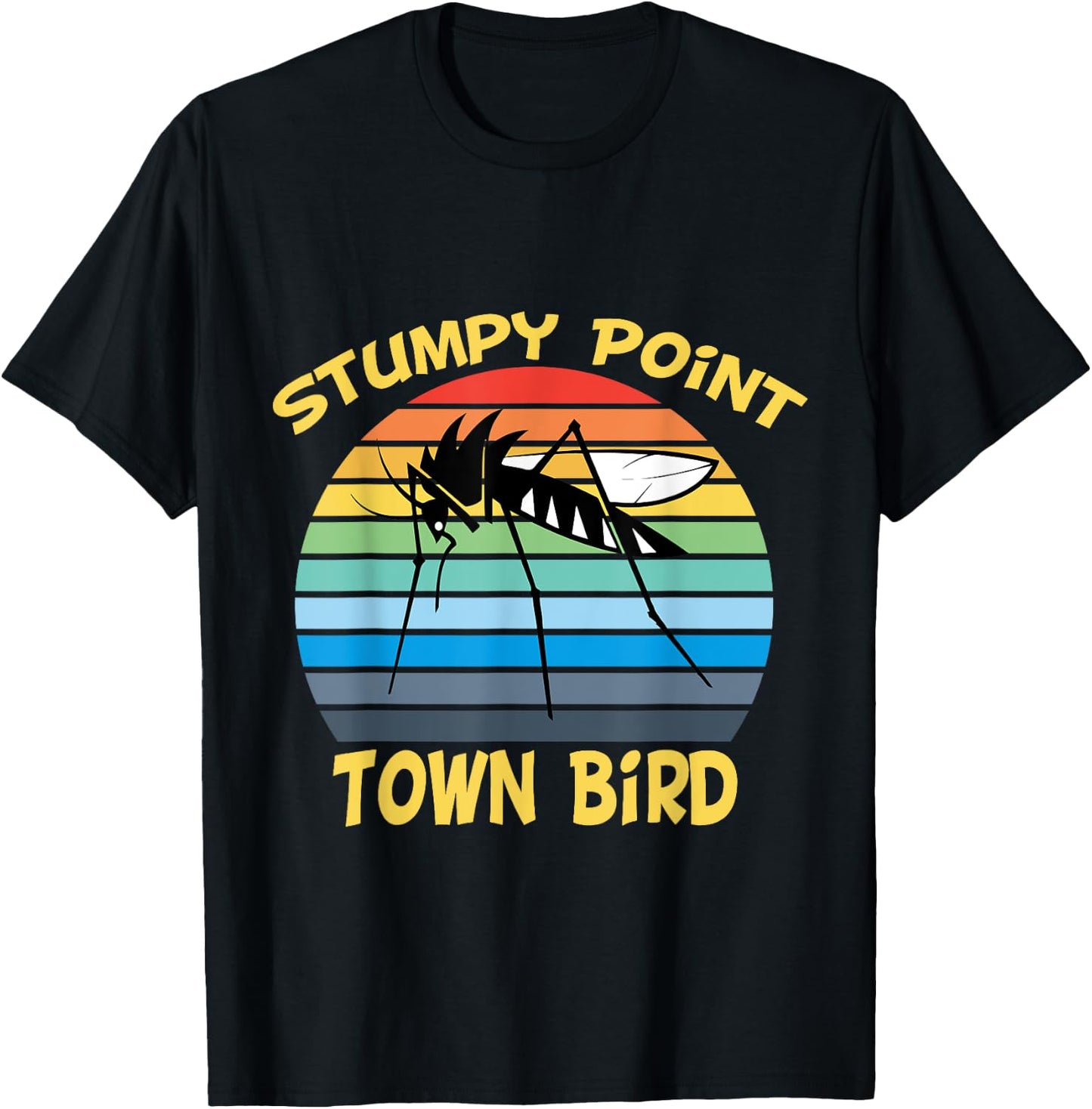 Stumpy Point NC OBX Retro Mosquito T-Shirt - T-Shirt | Black