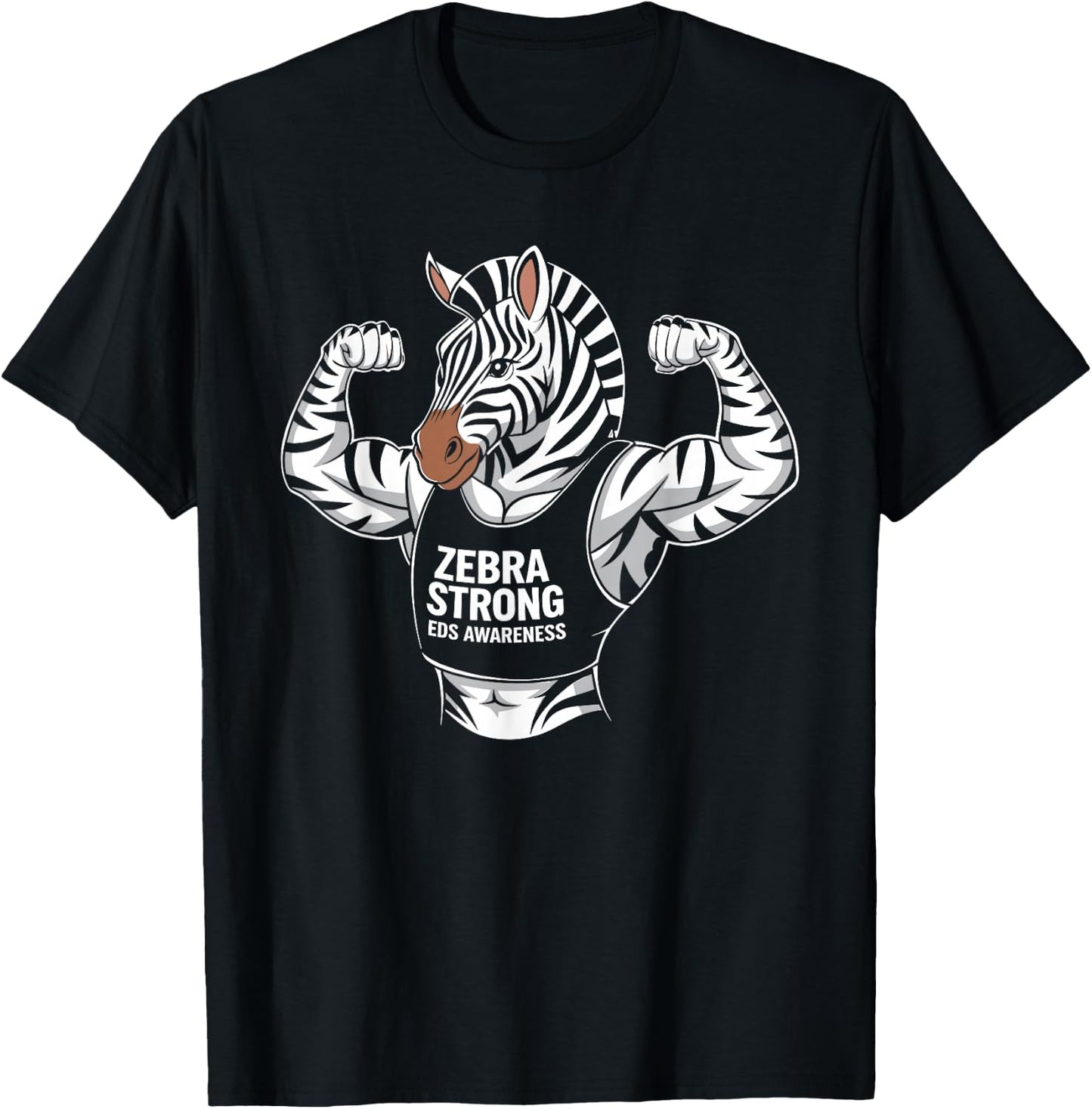 Zebra Strong EDS Awareness Ehlers Danlos Syndrome T-Shirt - T-Shirt | Black