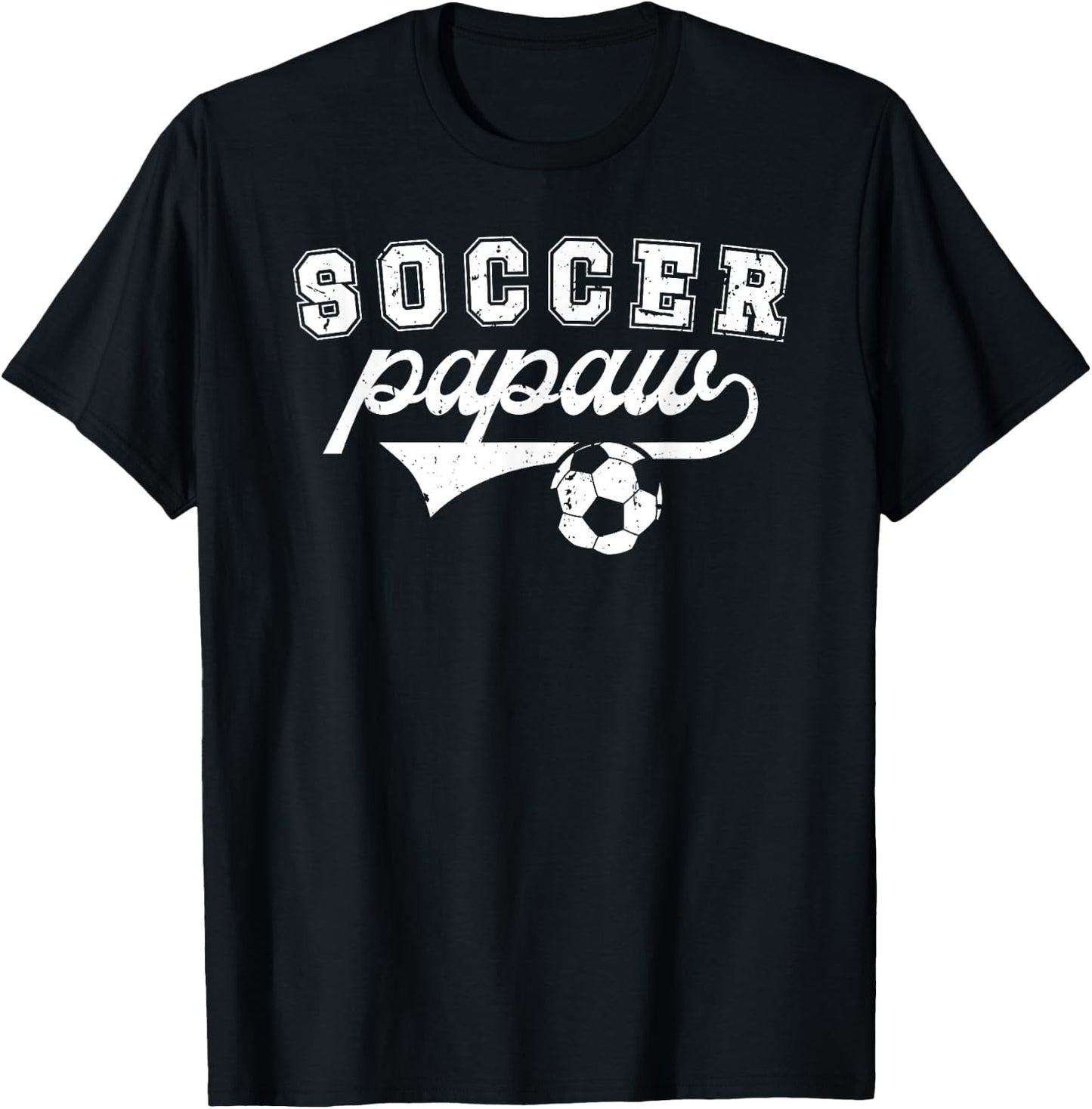Soccer Papaw Grandpa Papaw Of A Soccer Player Papaw T-Shirt - T-Shirt | Black