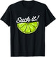 Suck It Funny Green Lime Lemon Slice Mexican Food Lover T-Shirt - T-Shirt | Black