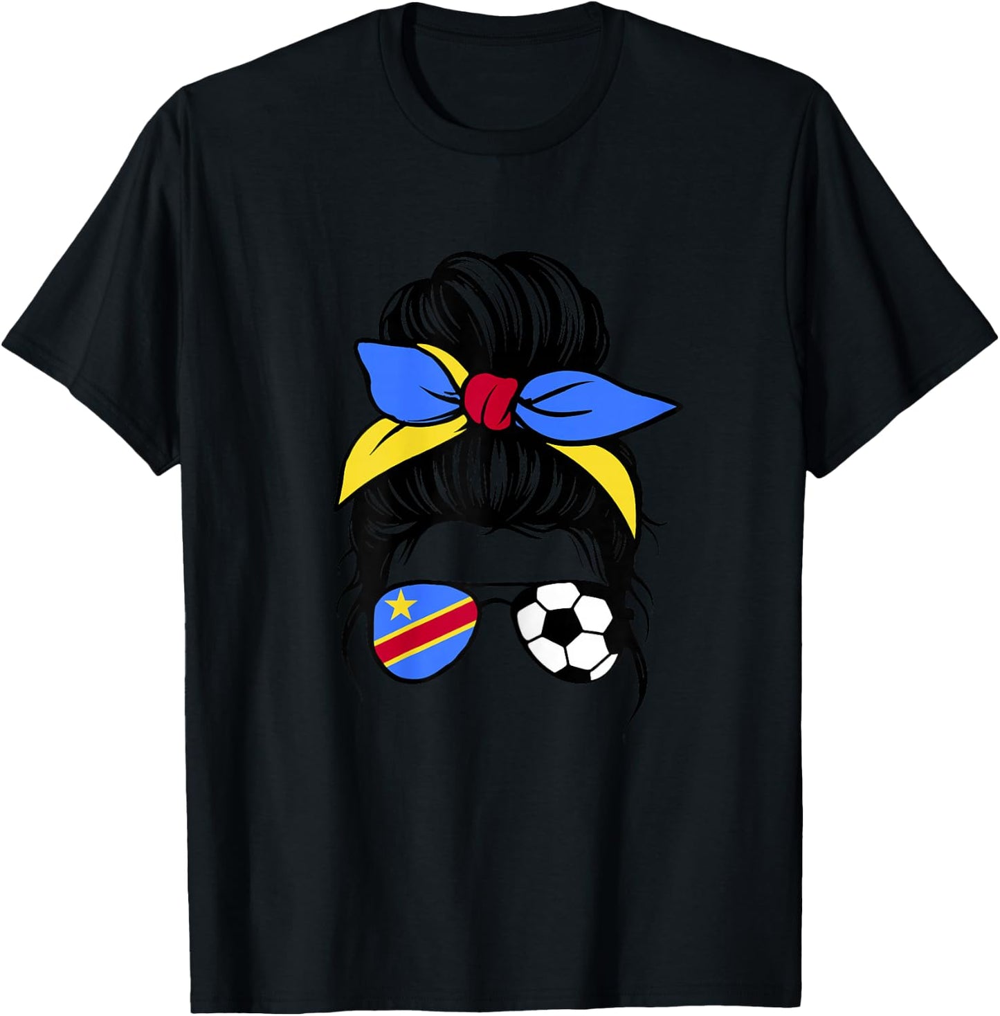 Drapeau Congolais Femme Supporters RD du Congo Fiers T-Shirt - T-Shirt | Black