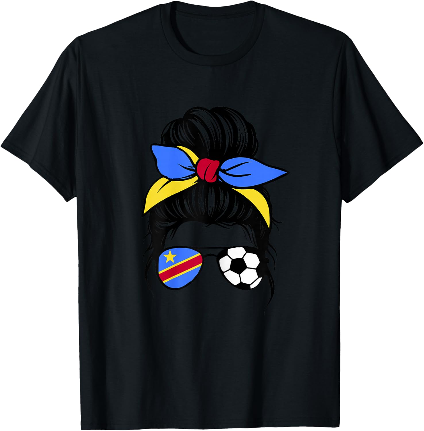 Drapeau Congolais Femme Supporters RD du Congo Fiers T-Shirt - T-Shirt | Black