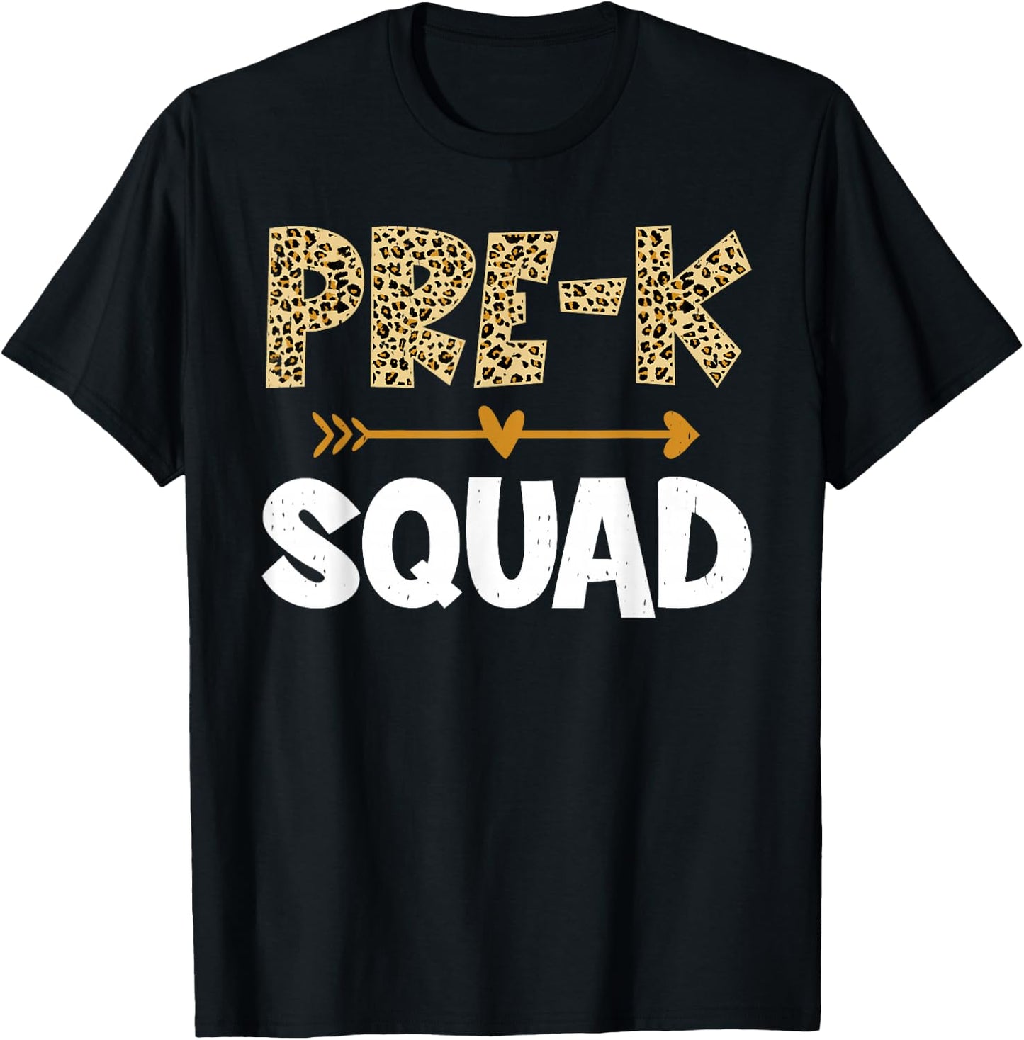Pre-K Squad Leopard Pre-K Team Teacher Kids Back To School T-Shirt - T-Shirt | Black