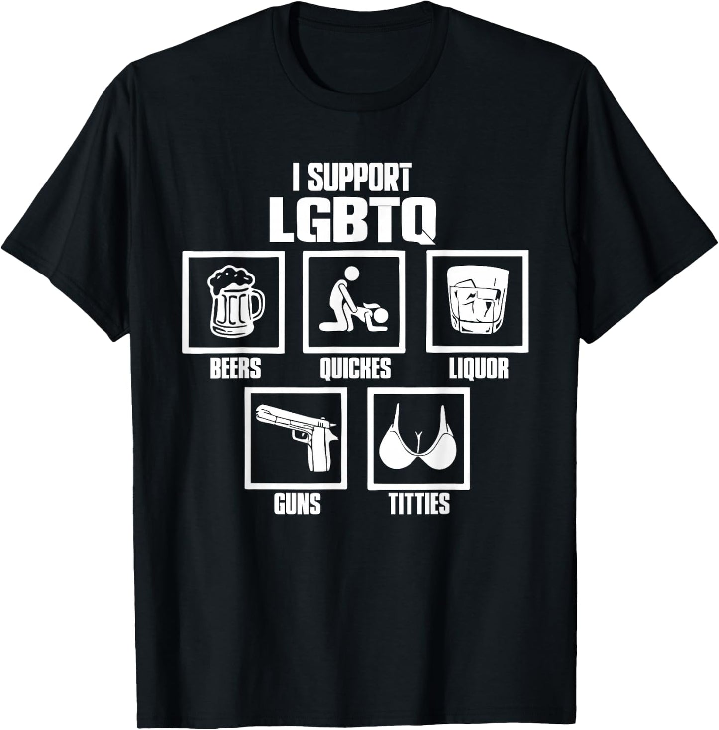 I Support LGBTQ Funny Pride Month T-Shirt - T-Shirt | Black
