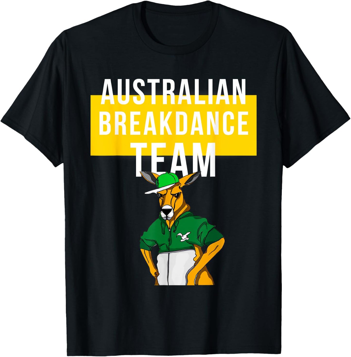 Australian Breakdance Team Costume, Funny Parody, kangaroo T-Shirt - T-Shirt | Black