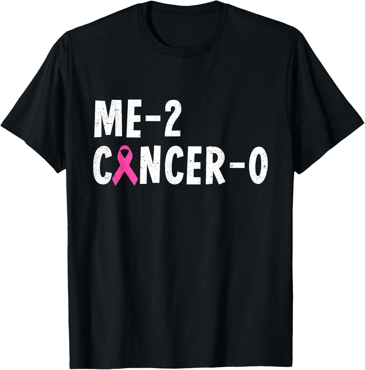 Me 2 Cancer 0 Pink Ribbon Breast Cancer Awareness T-Shirt - T-Shirt | Black
