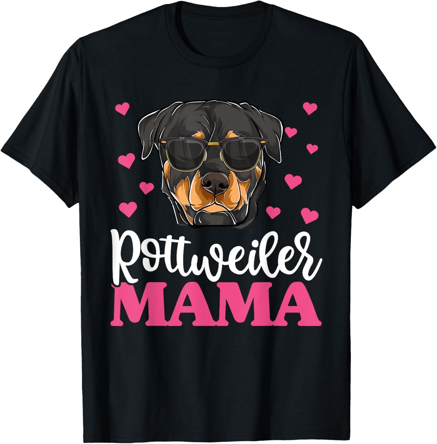 Cute Rottie Rottweiler Mama Shirt, Mothers Day Dog Mom Women T-Shirt - T-Shirt | Black