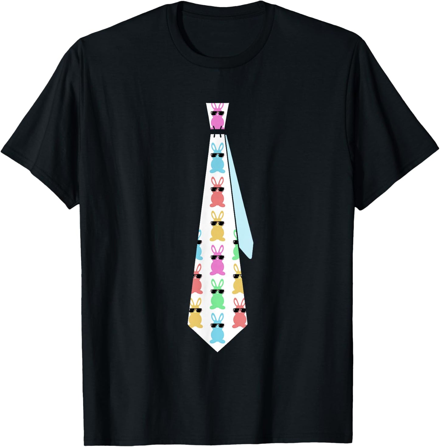 Easter Bunny Tie Funny Graphic for Boys Toddlers Men T-Shirt - T-Shirt | Black