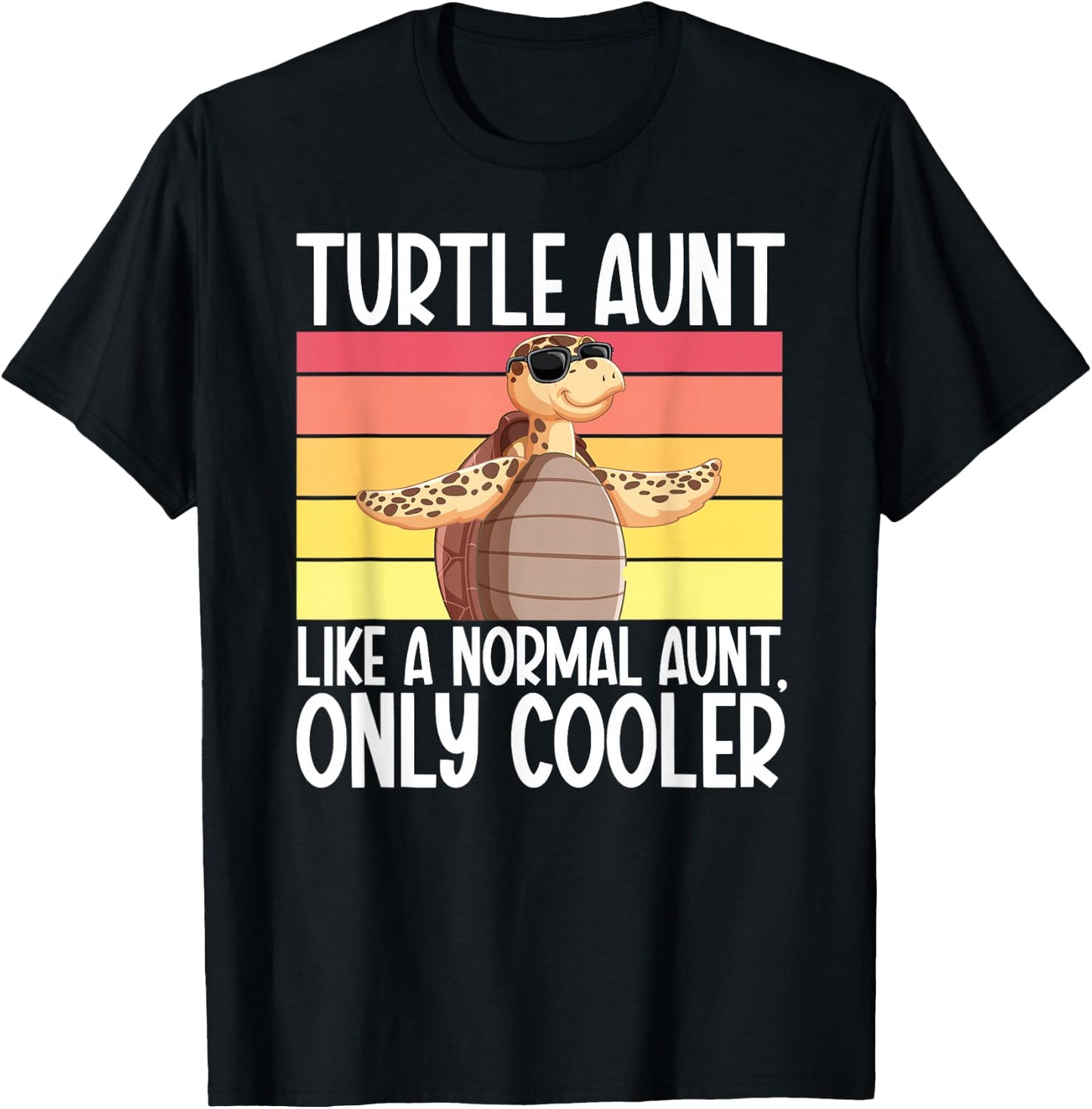 Cool Turtle Aunt Turtle Owner Turtle Auntie Turtle Lover T-Shirt - T-Shirt | Black
