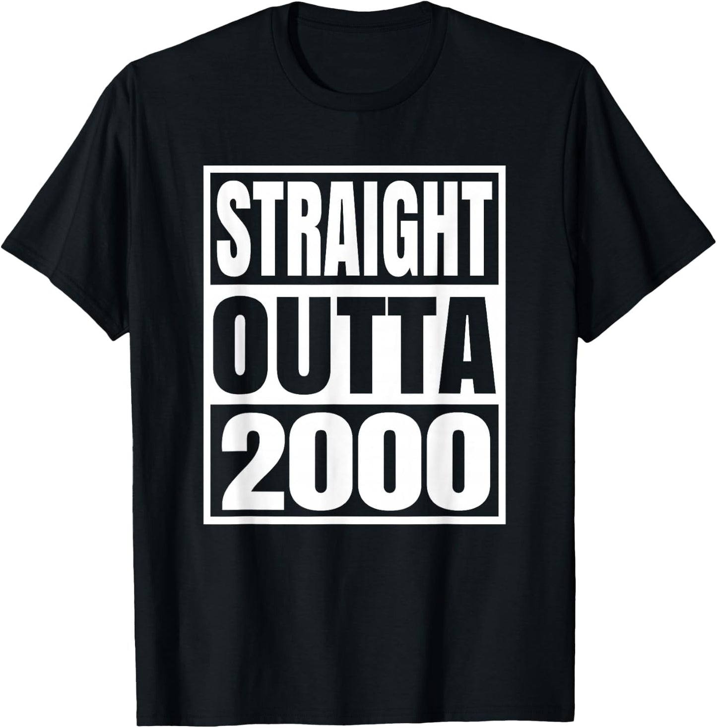 Vintage 2000 T Shirts Retro Funny 2000 Birthday T-Shirt - T-Shirt | Black