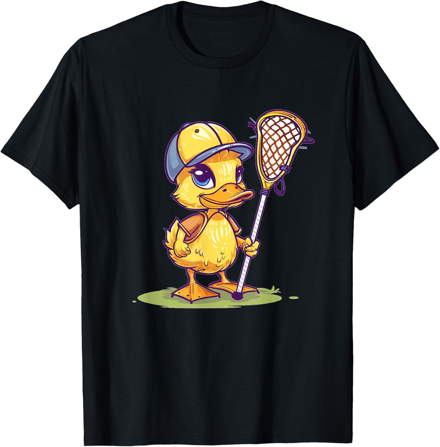 Cute Lacrosse Duck T-Shirt - T-Shirt | Black
