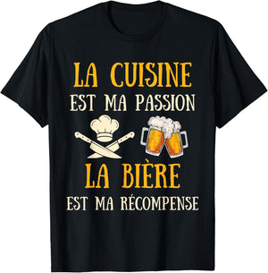 Men's Kitchen Humour Gift Chef Chef Beer T-Shirt - T-Shirt | Black