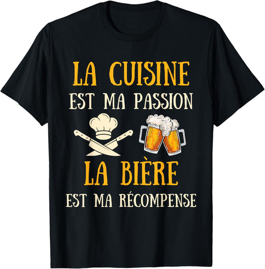 Men's Kitchen Humour Gift Chef Chef Beer T-Shirt - T-Shirt | Black