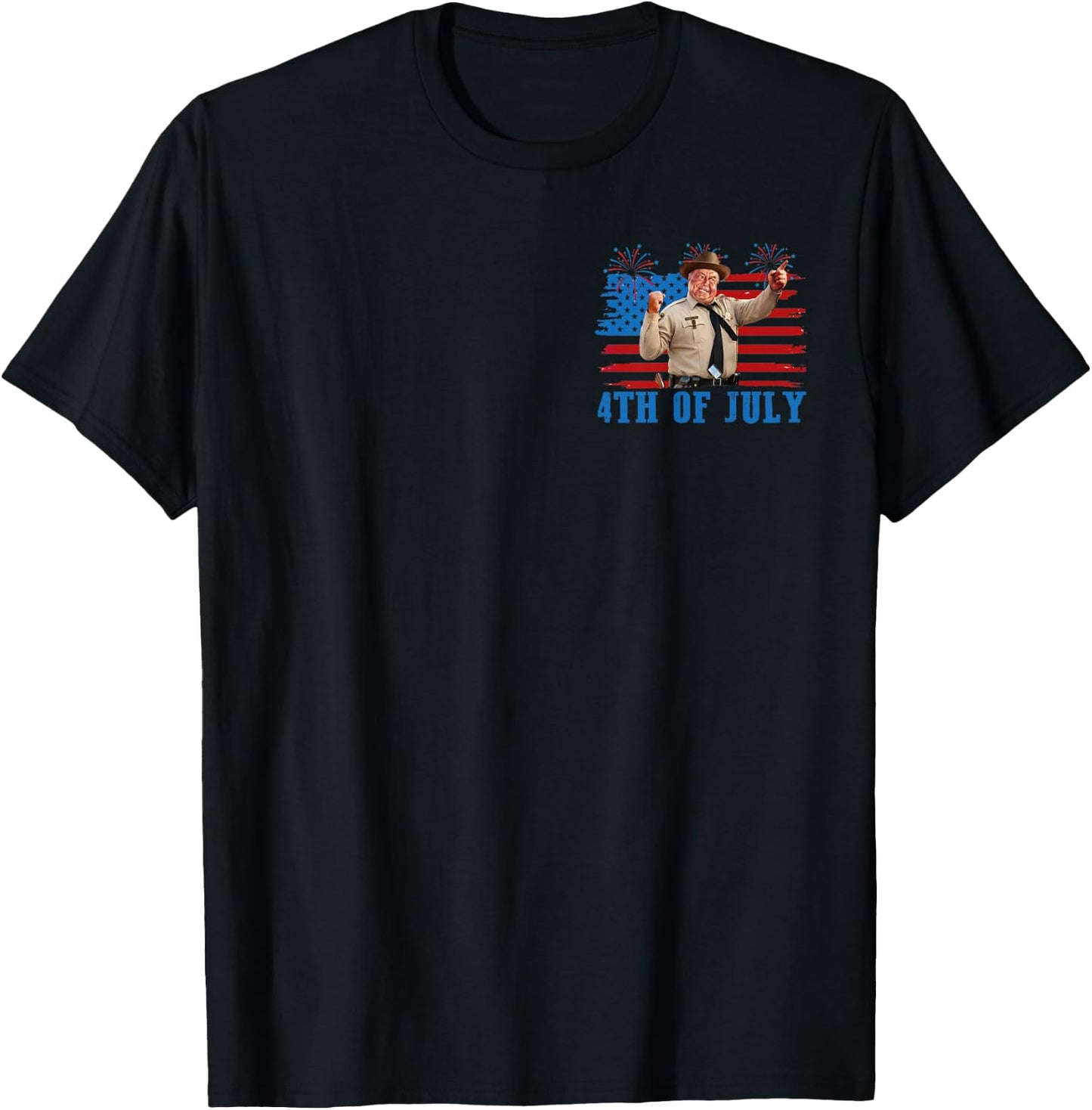 (2 Side) Retro Smokey Happy 4Th of July to All You Sumbitches T-Shirt - T-Shirt | Black