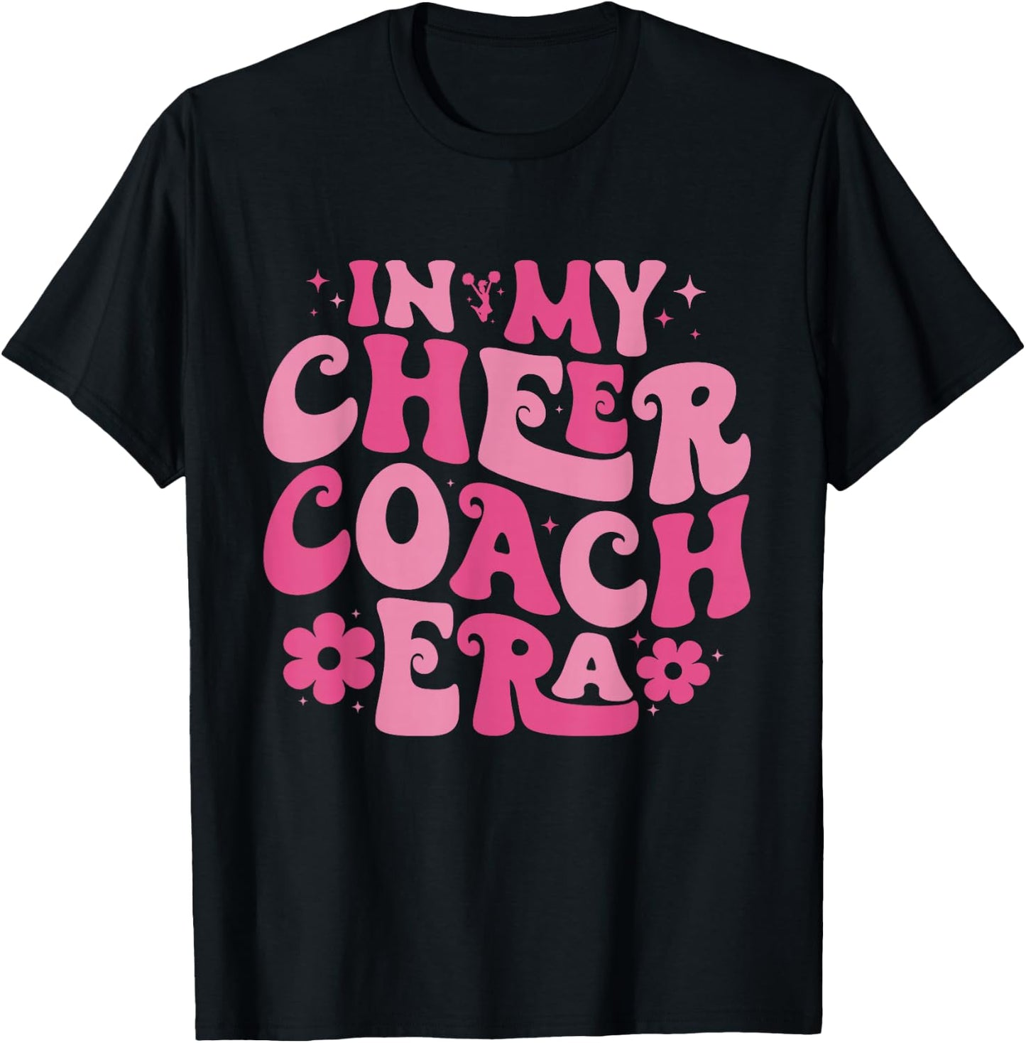 In My Cheer Coach Era Retro Groovy T-Shirt - T-Shirt | Black