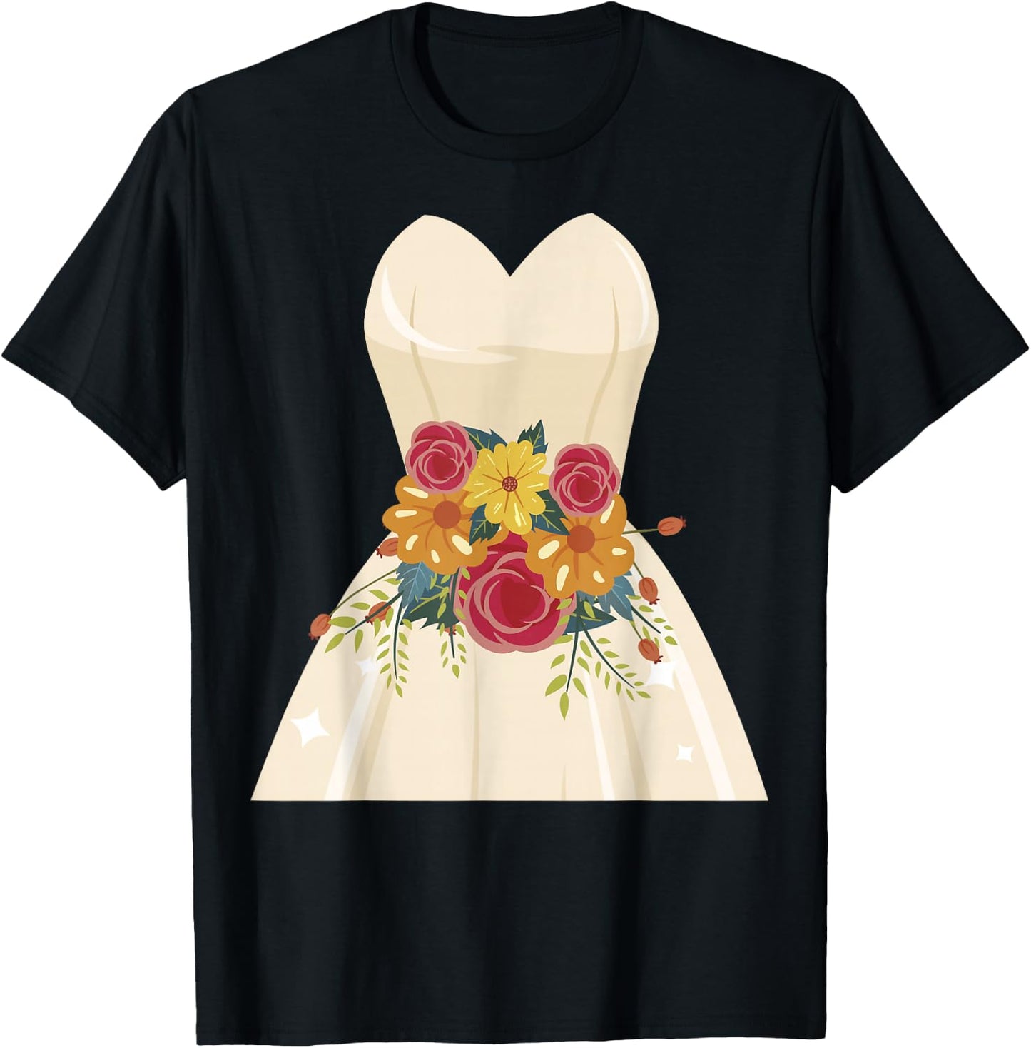 Simple Wedding Dress Gift Bridal Showers gift T-Shirt - T-Shirt | Black