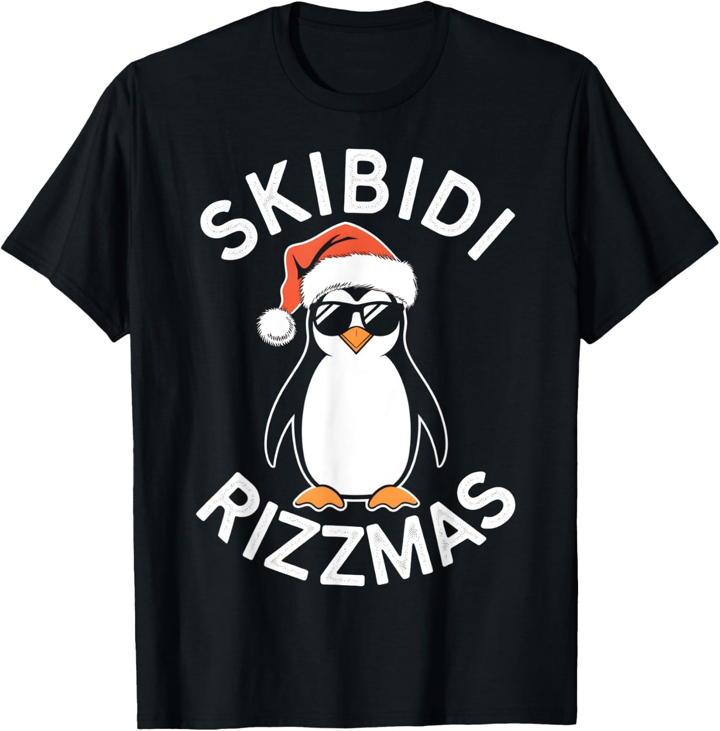 Skibidi Rizzmas Funny Christmas Christmas Season Penguin T-Shirt - T-Shirt | Black