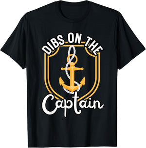 Boating Boat Owner Dibs On The Captain Pontoon Cruise Lovers T-Shirt - T-Shirt | Black