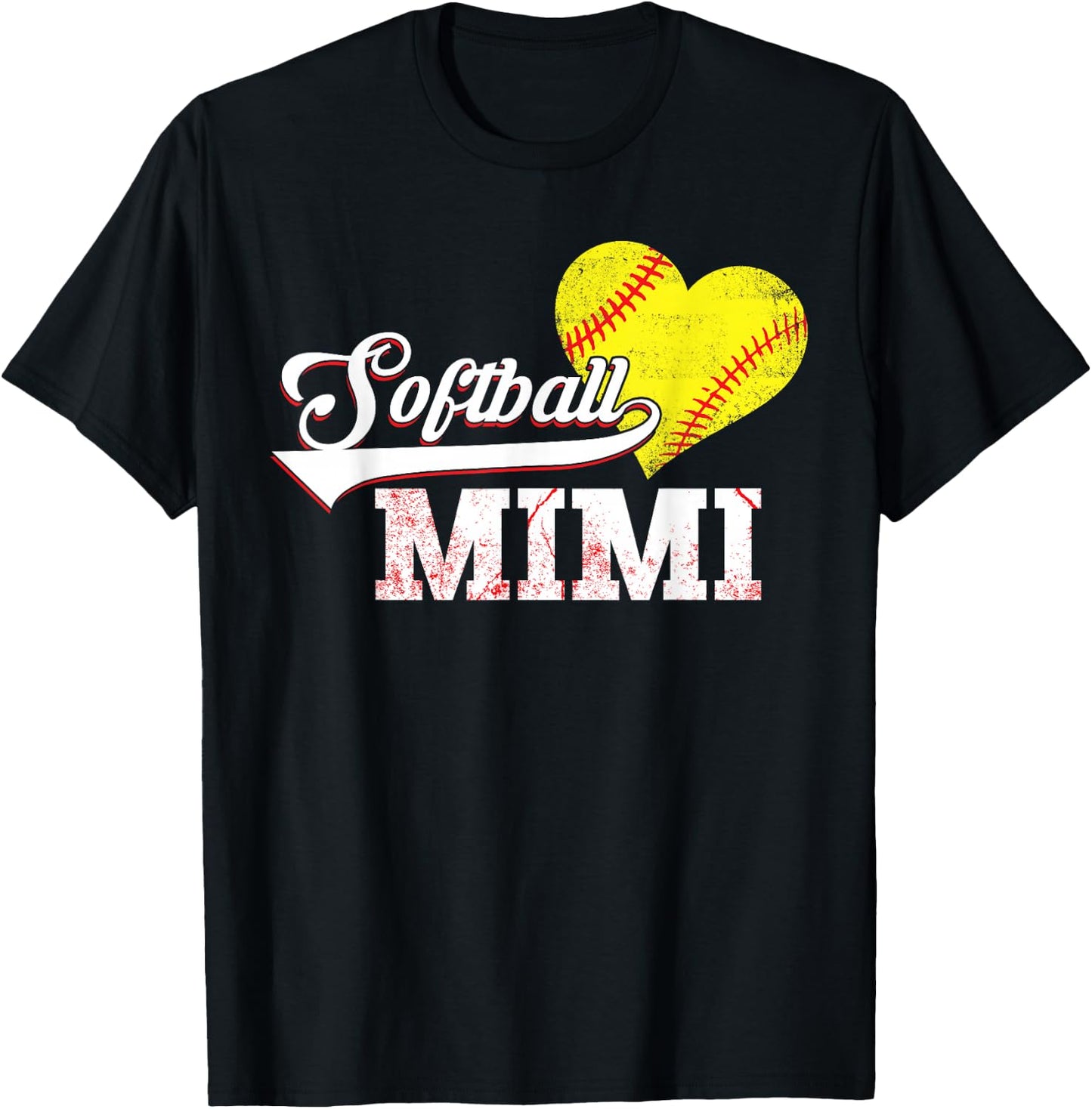 Family Softball Player Gifts Softball Mimi T-Shirt - T-Shirt | Black