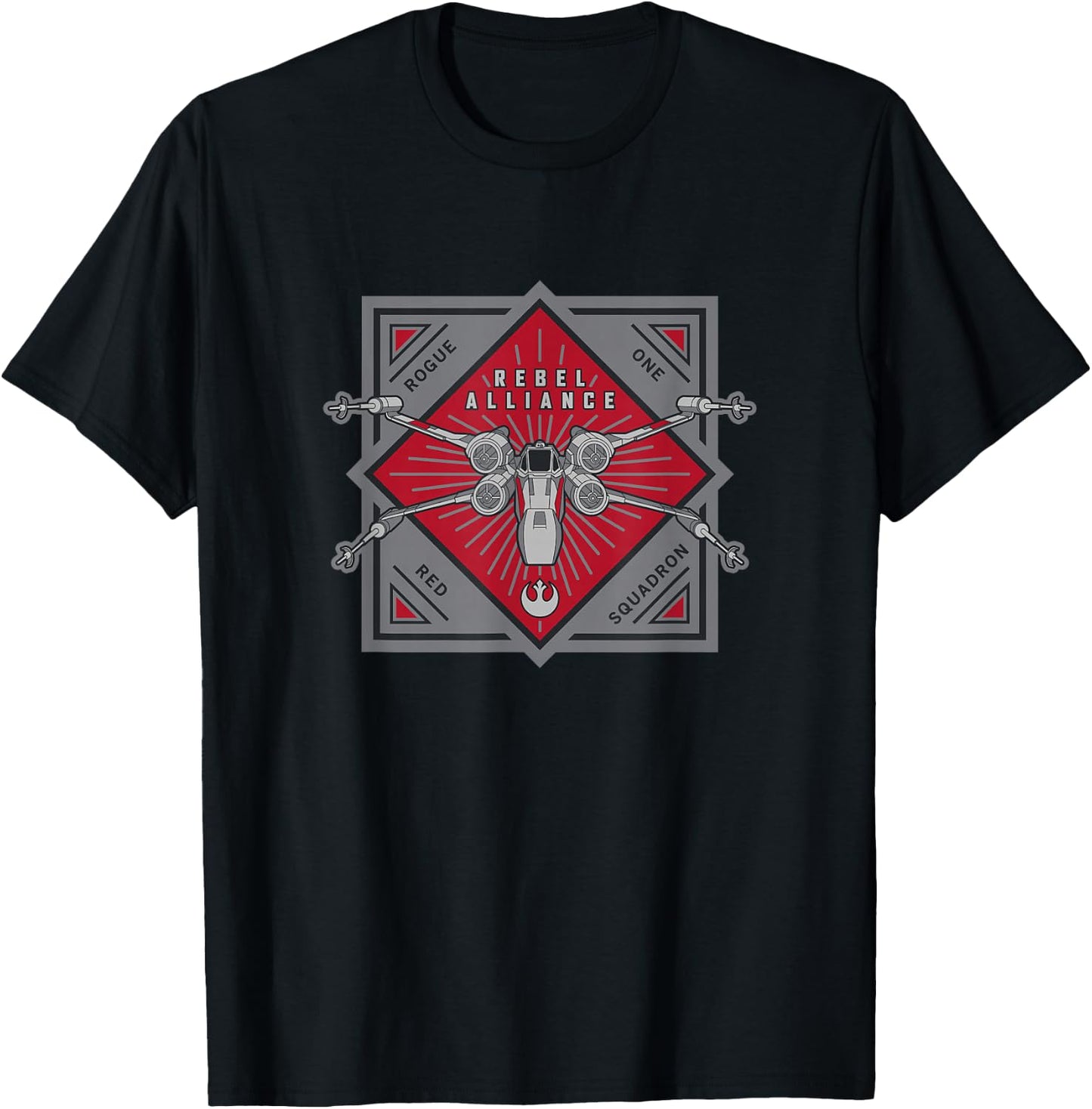 Star Wars Rebel Squadron Rogue One X-Wing Vintage Poster T-Shirt - T-Shirt | Black