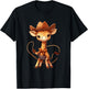 Western Rodeo Cowboy Outfit Hat Giraffe Texas Animals T-Shirt - T-Shirt | Black
