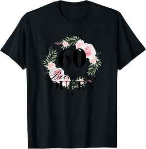Ladies 60th Birthday Queen 60 Years , White, s T-Shirt - T-Shirt | Black