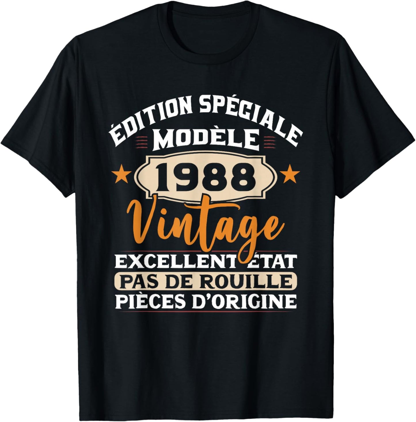 Original Gift Vintage 1988 Birthday Party 36 Years Man , Black, S T-Shirt - T-Shirt | Black