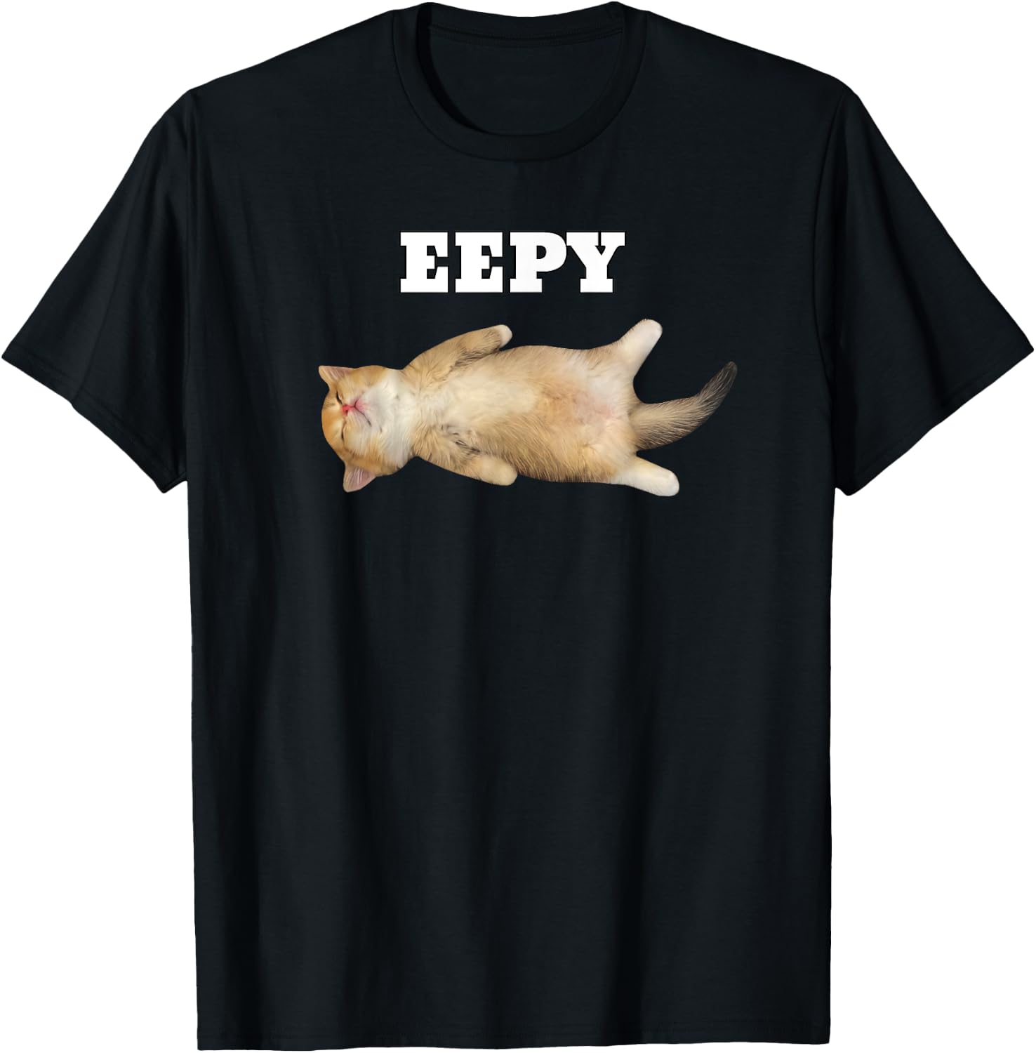Eepy Cat, Sleepy Cat Meme T-Shirt - T-Shirt | Black