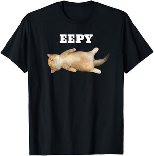 Eepy Cat, Sleepy Cat Meme T-Shirt - T-Shirt | Black