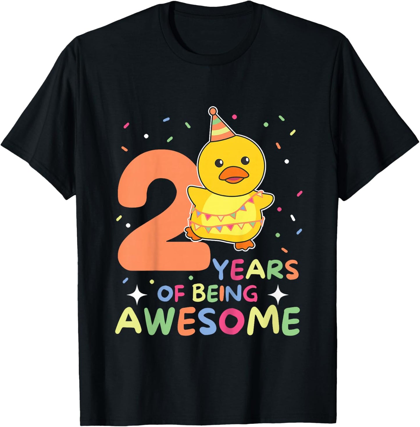2nd Birthday Duck for Children Two Years Old T-Shirt - T-Shirt | Black