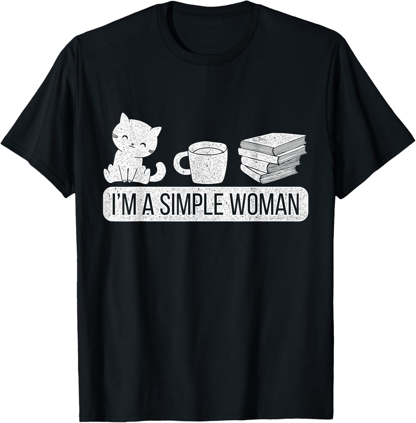 Im A Simple Woman Cat T-Shirt - T-Shirt | Black