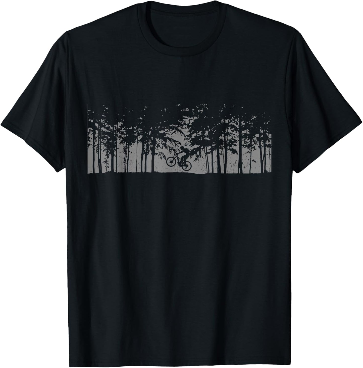 Mountain Bike Forest MTB Biking Downhill Mountain Biker T-Shirt - T-Shirt | Black