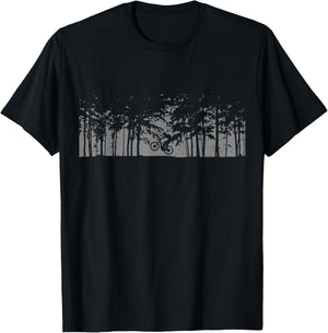 Mountain Bike Forest MTB Biking Downhill Mountain Biker T-Shirt - T-Shirt | Black