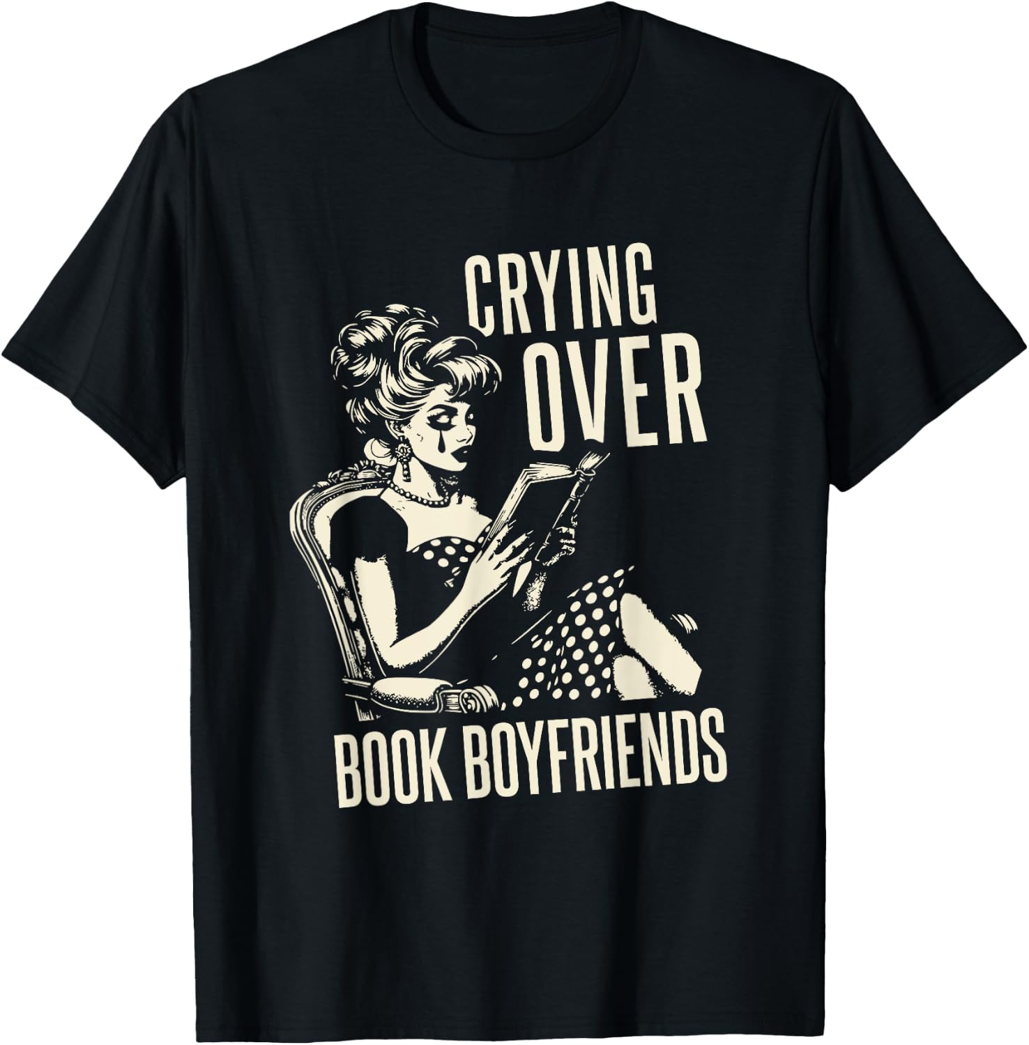 Book Lover Shirt Retro Funny Reading Smutty Books Romantasy T-Shirt - T-Shirt | Black