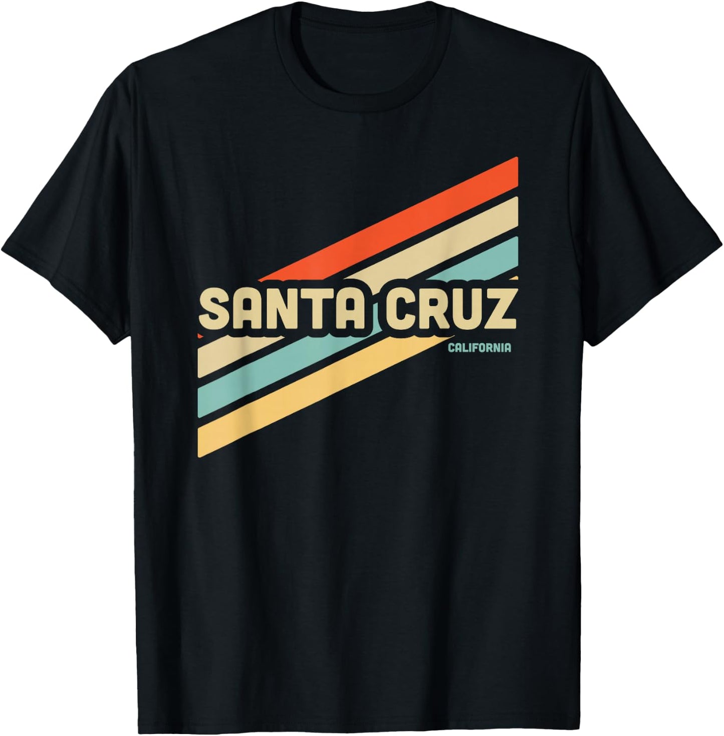 Santa Cruz California Retro Vintage , black, s T-Shirt - T-Shirt | Black