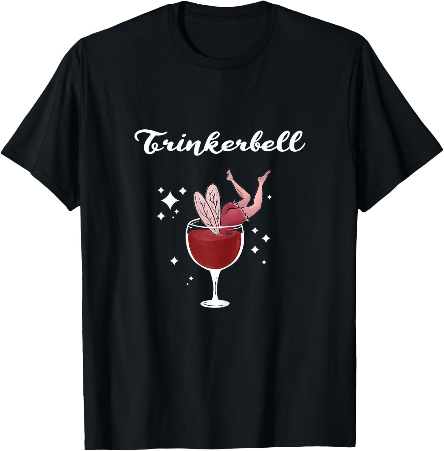 Women's Holla the Wine Fairy - Wine Vino Trinkerbell , black, s T-Shirt - T-Shirt | Black