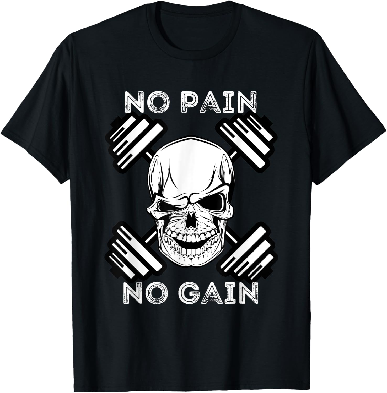 No Pain No Gain - Powerlifting Workout Gym Weightlifting T-Shirt - T-Shirt | Black