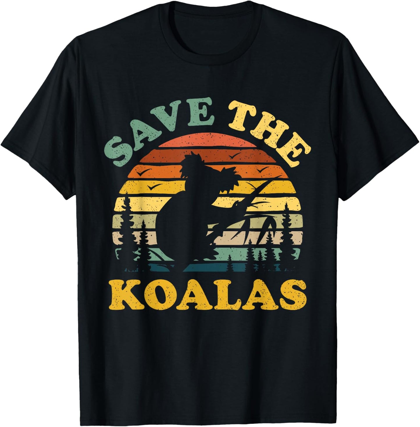 Save the Koala Vintage Retro Animal Lovers Gift T-Shirt - T-Shirt | Black