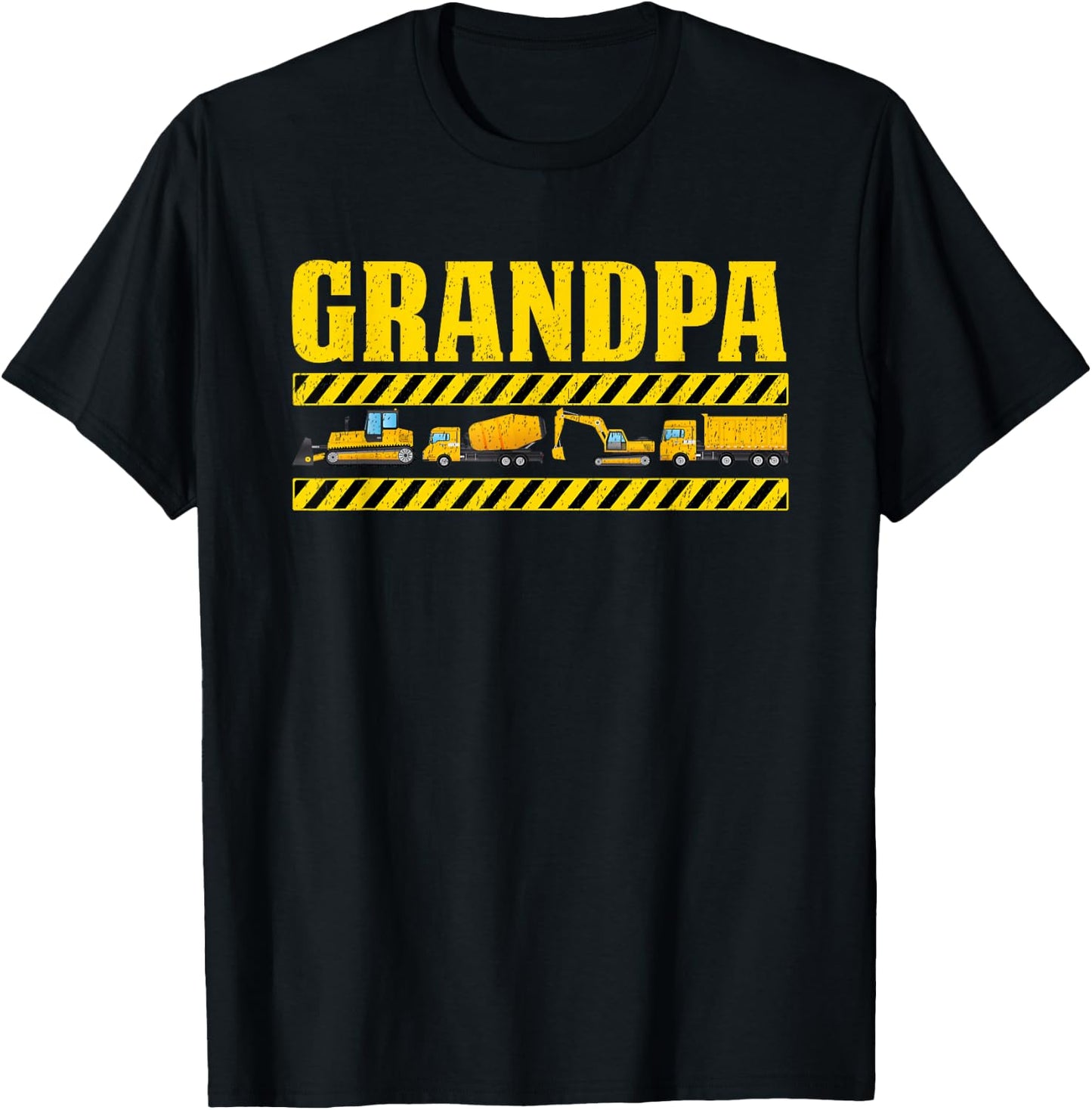 Grandpa Birthday Construction Party Matching T-Shirt - T-Shirt | Black