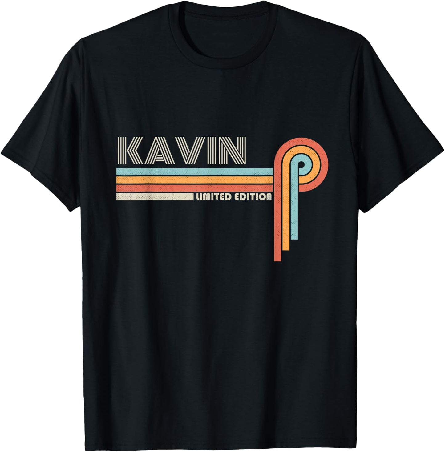 KAVIN Name Gifts Personalized Funny Retro Vintage Birthday T-Shirt - T-Shirt | Black