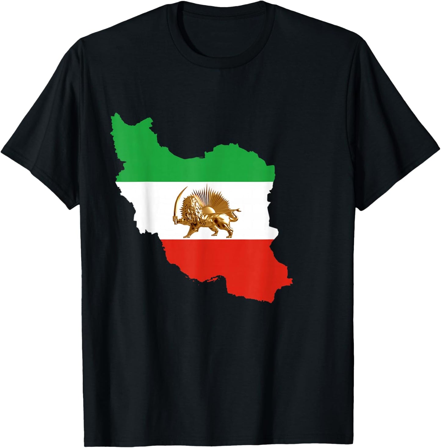 Iran Free Iran Iran Flag Lion Pahlavi Shah King , black T-Shirt - T-Shirt | Black