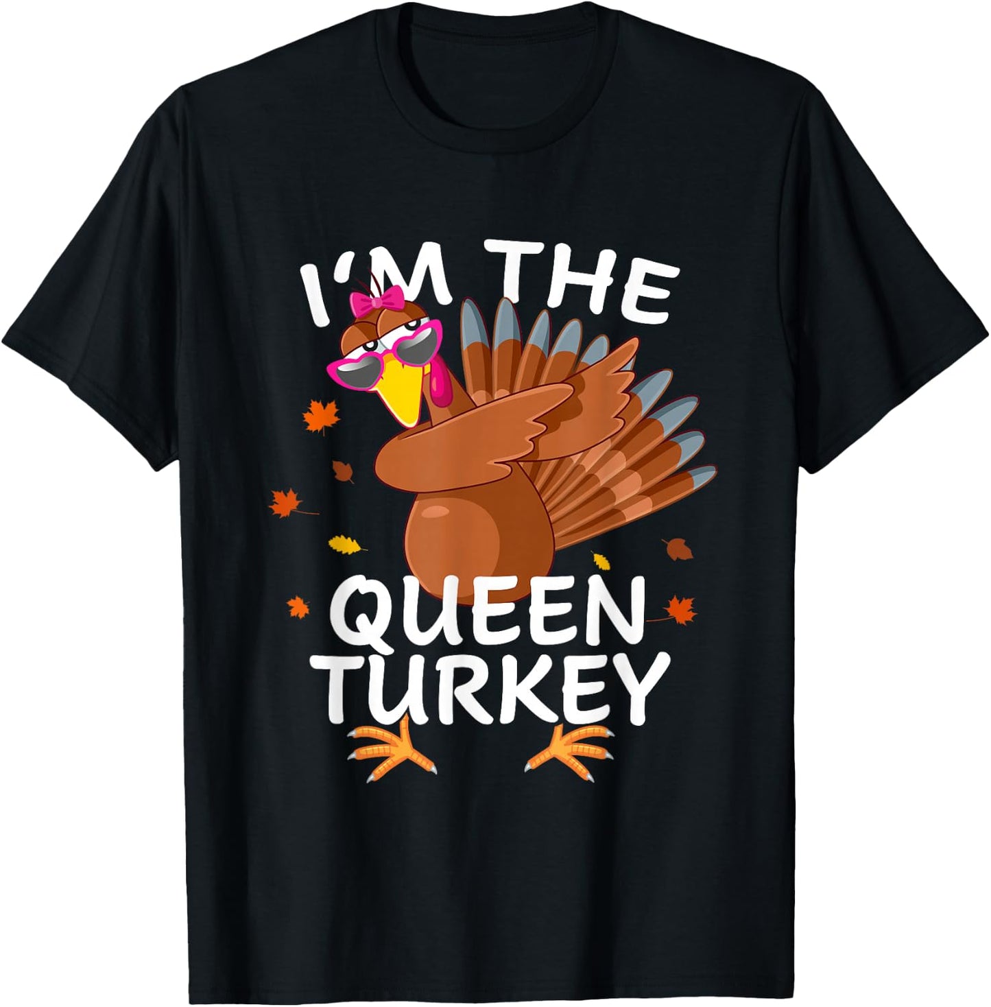 Queen Turkey Matching Outfit Thanksgiving Pajamas Family T-Shirt - T-Shirt | Black