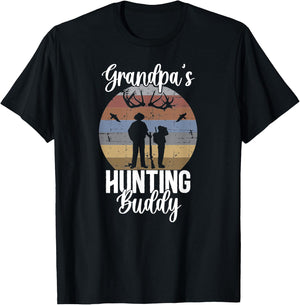 Grandpa's Hunting Buddy Grandson Hunting Buddies T-Shirt - T-Shirt | Black