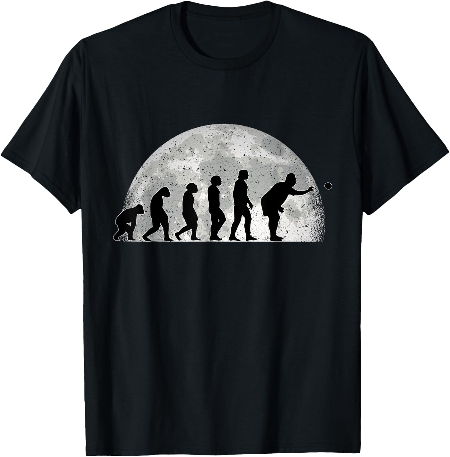 Bowling Evolution Moon Petanque Balls , Black, S T-Shirt - T-Shirt | Black