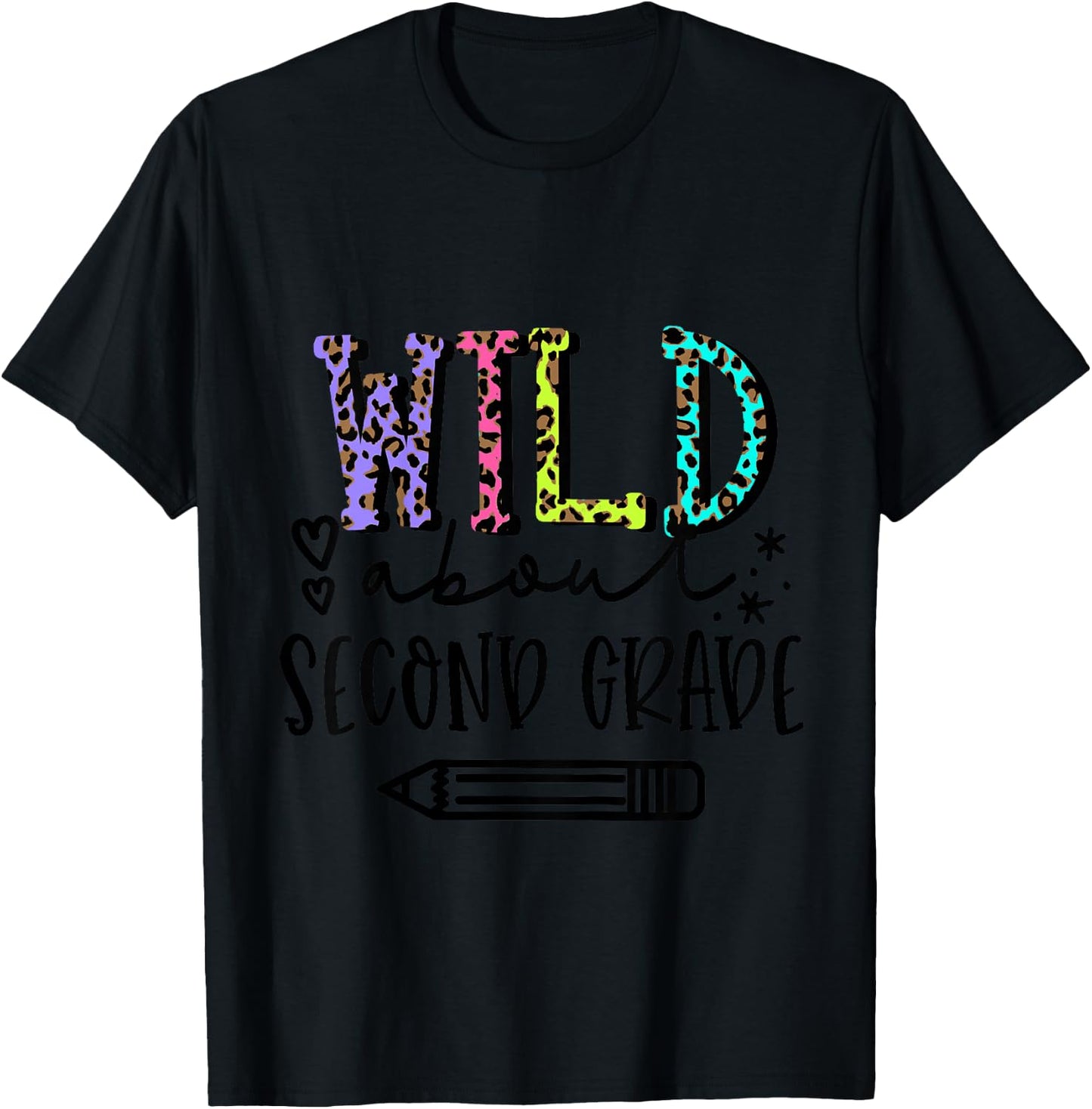 Kids Wild About 2nd Grade Girls First Day of Second Grade T-Shirt - T-Shirt | Black