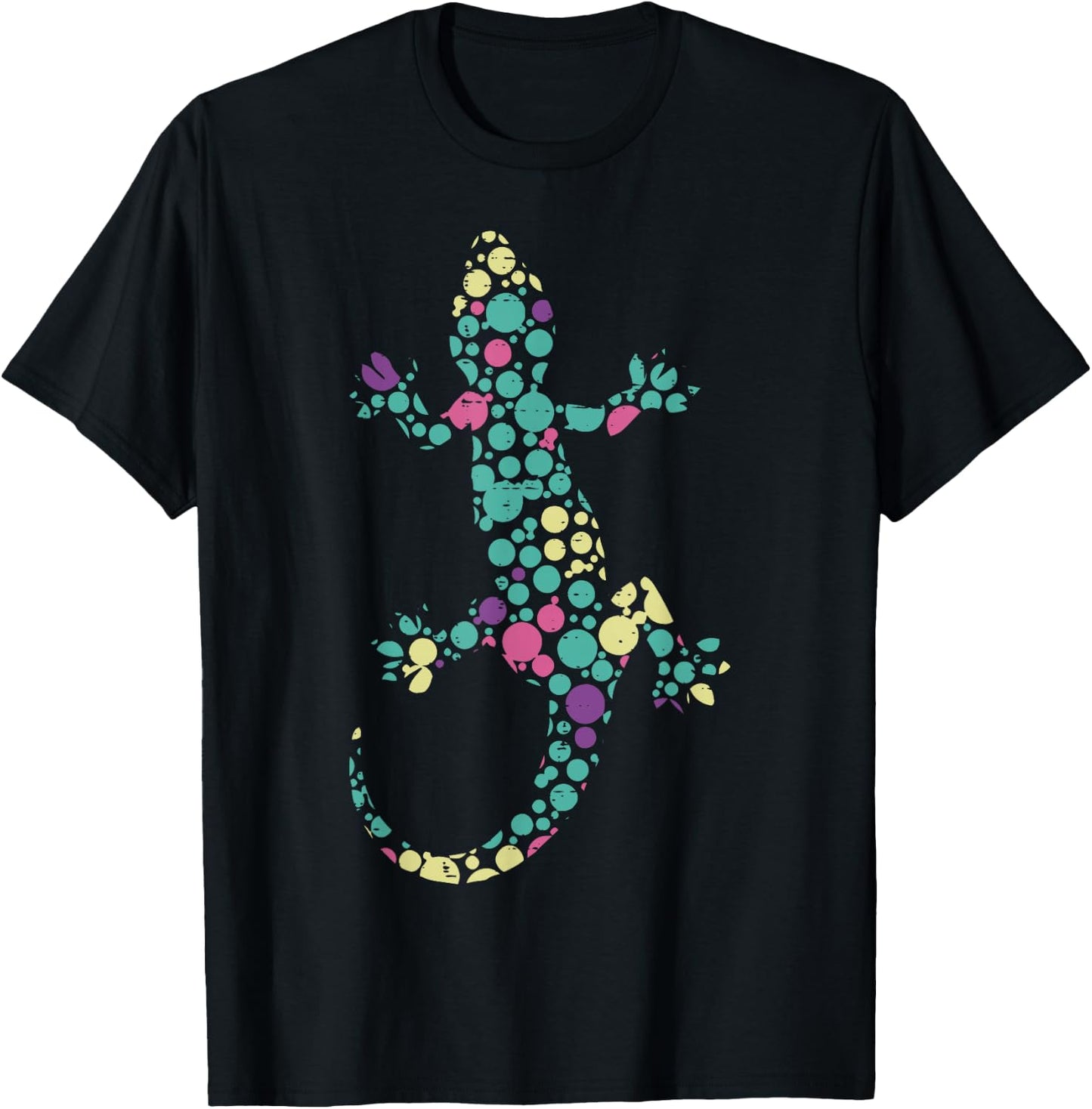 Dot Art Lizard Polka Dots Men Boys Kids Women T-Shirt - T-Shirt | Black