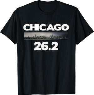 Chicago 26.2 miles Marathon Runner Running T-Shirt - T-Shirt | Black