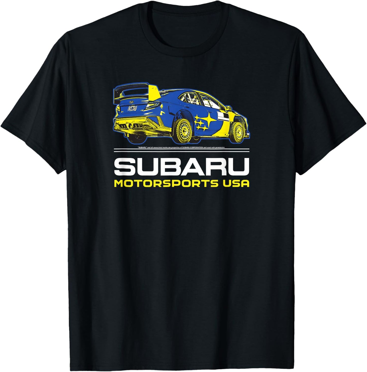 Subaru Rally Car Colorful Racing Logo Sports Car Brand T-Shirt - T-Shirt | Black