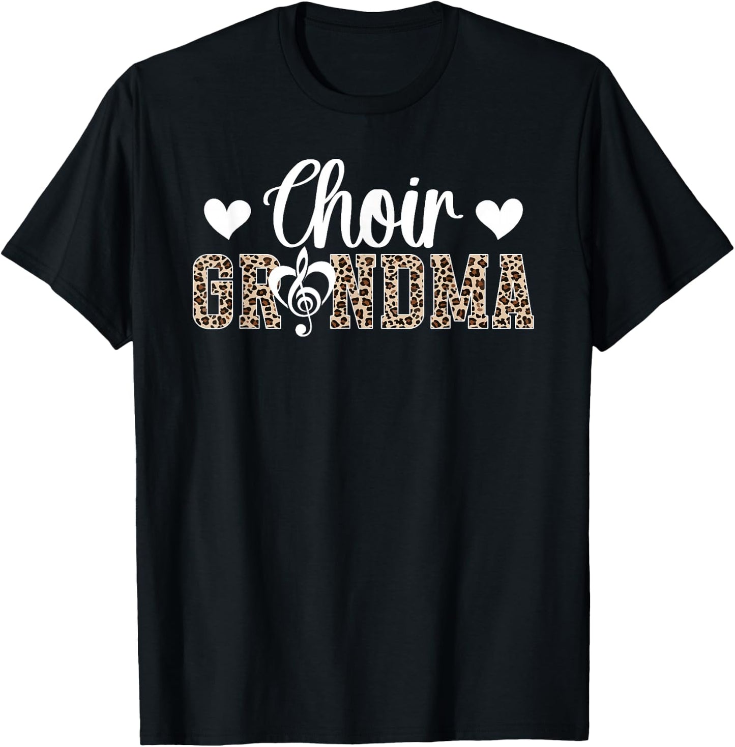 Choir Grandma Of A Choir Member Leopard Choir Grandmother T-Shirt - T-Shirt | Black