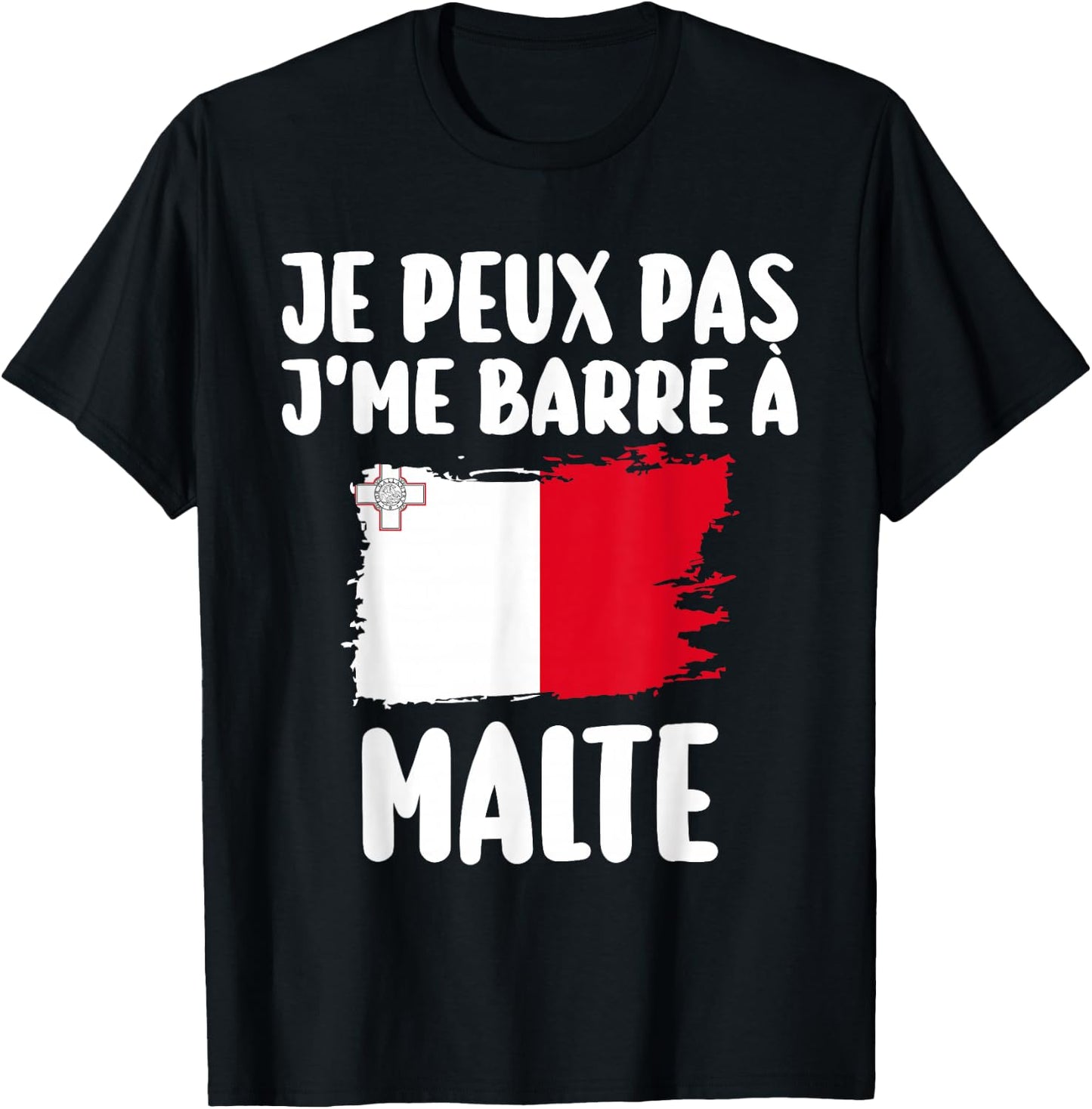 J'Peux Pas J'Me Barre à Malta Travel Gift , Black, S T-Shirt - T-Shirt | Black